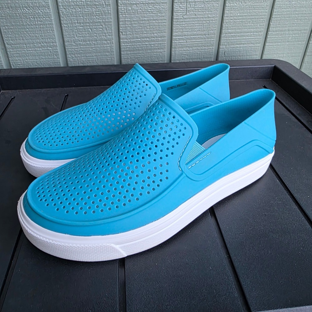 Crocs Citilane Roka Slip On Shoes Womens 7 Blue Perforated Sneakers 204622